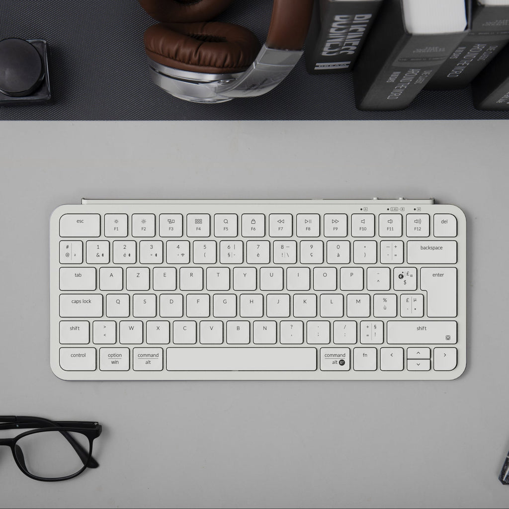 Keychron B1 Pro : clavier AZERTY français 75 %, blanc ivoire - vue complémentaire 3.