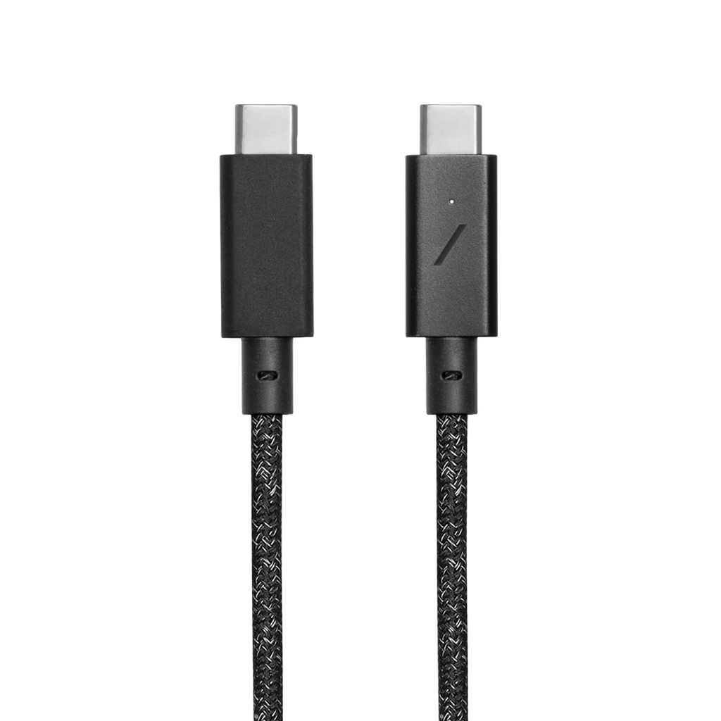 Détail des deux prises USB-C du Native Union Desk Cable Cosmos