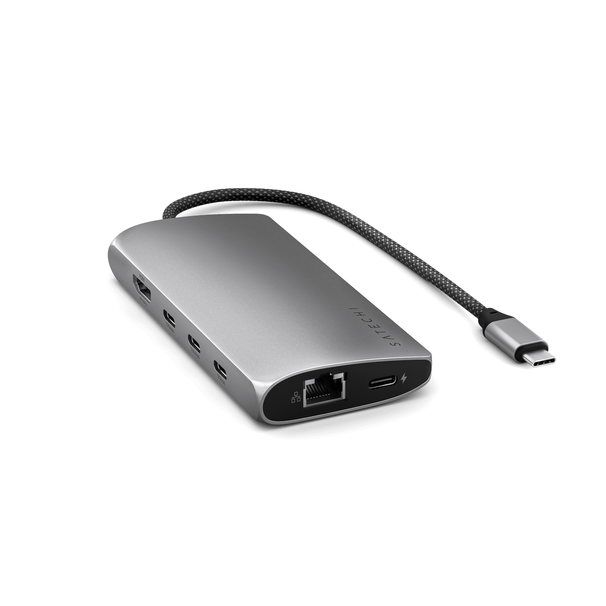 Satechi Multiport V3 : adaptateur USB-C 8K avec Ethernet, gris sidéral - vue complémentaire 1.