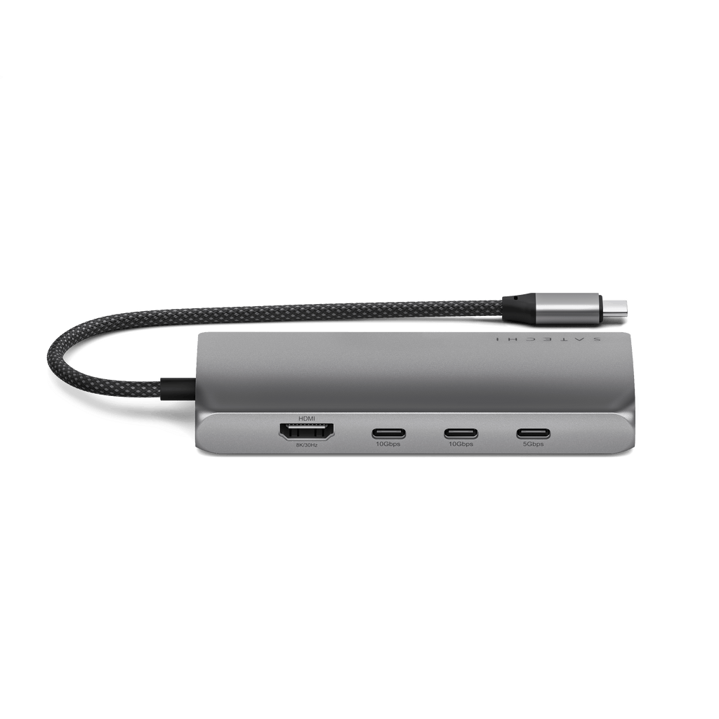 Satechi Multiport V3 : adaptateur USB-C 8K avec Ethernet, gris sidéral - vue complémentaire 2.
