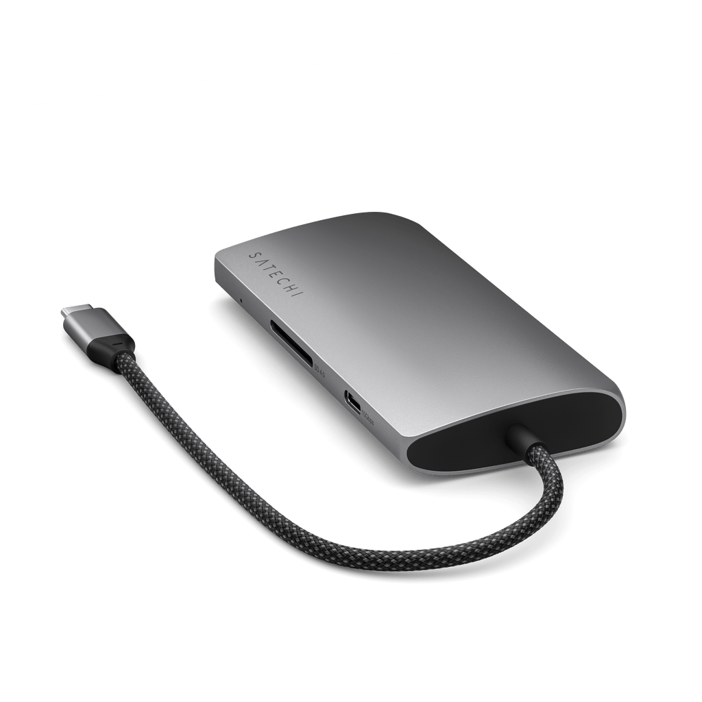 Satechi Multiport V3 : adaptateur USB-C 8K avec Ethernet, gris sidéral - vue complémentaire 3.